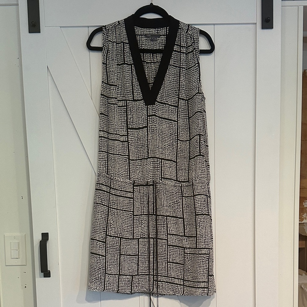 Vince Black and White Checkered Mini Dress